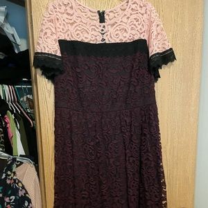 Lane Bryant two tone lace dress